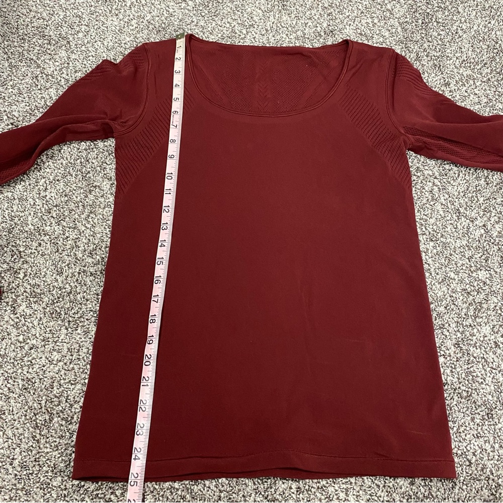 Lululemon Red Burgundy Long Sleeve Women's Size‎ M/L - Picture 6 of 6